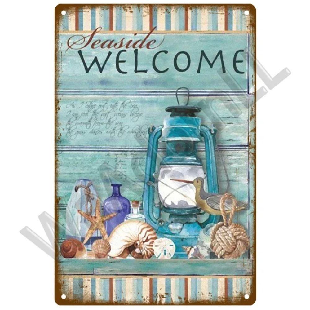 Vintage Ocean Pirate Iron Sign Metal Tin Plate Poster Art for Home Bar Man Cave Garage Club Decor