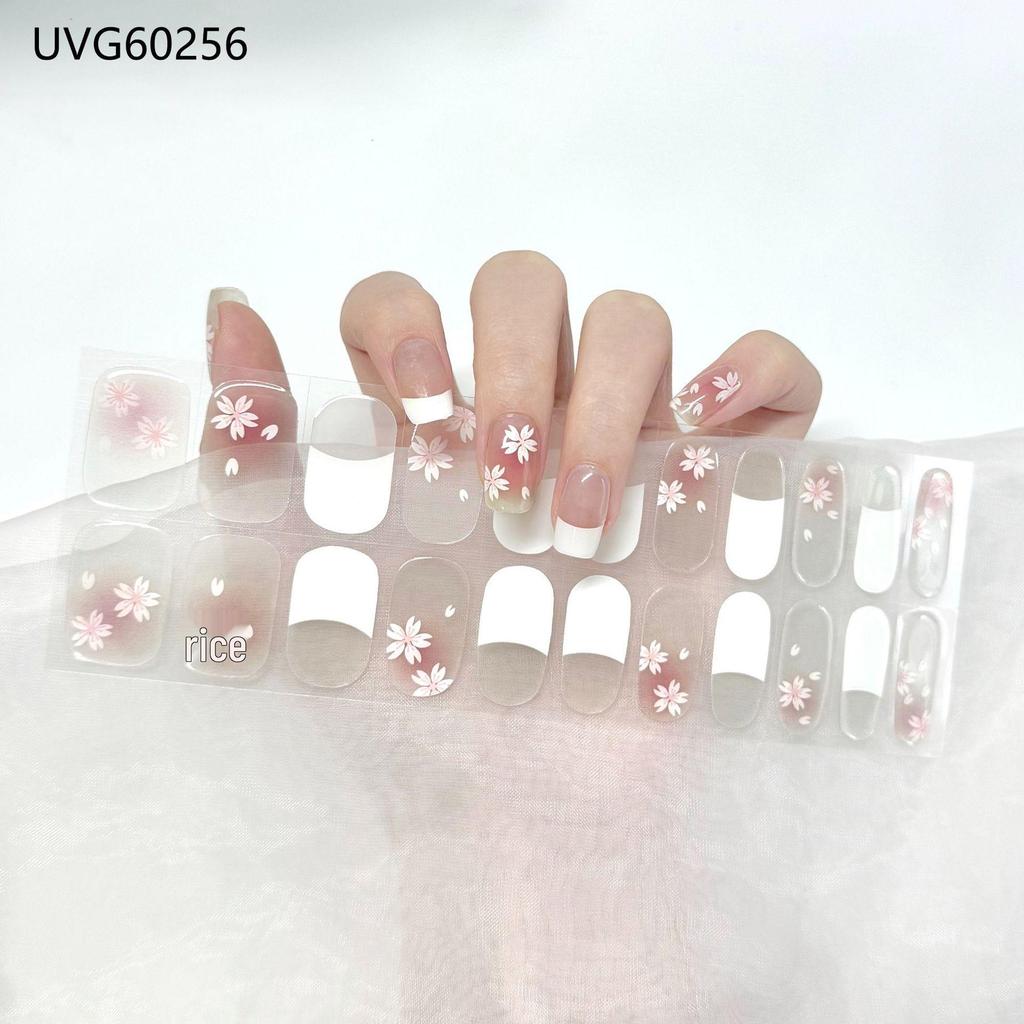 Transparent Nude UV Gel Nail Art Stickers: Semi-Cured, Semi-Baked Manicure Sheets