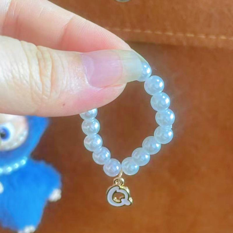 Mini Labubu 4th Gen Pearl Necklace with 26 Letter Pendant and Pendant Accessories for Doll Clothes