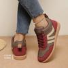 Large Size Soft Sole German Training Shoes Women's Sports Shoes European and American Retro Design Style Lace-up Light Casual Women's Shoes
