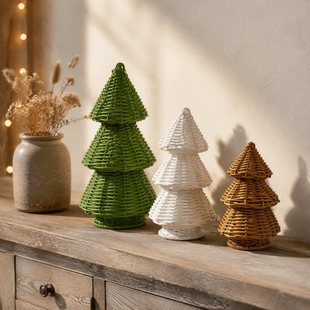 3 Sizes Desktop Xmas Ornament Mini Artificial Tabletop Trees Christmas