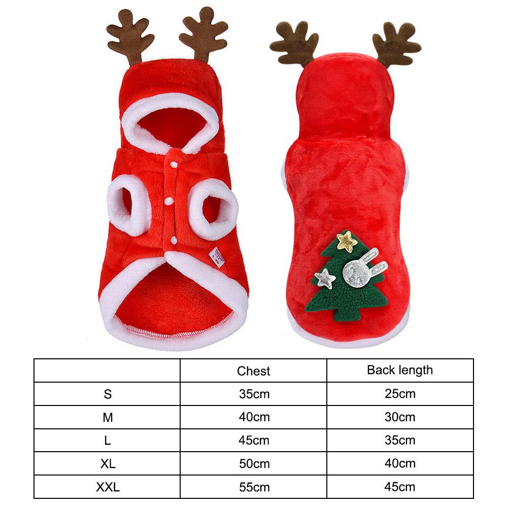Pet Dog Clothes Autumn Keeps Warm in Winter Flannel Festive Clothes Dog Cat Deer Christmas Tree Clothes New Year Gifts Elk