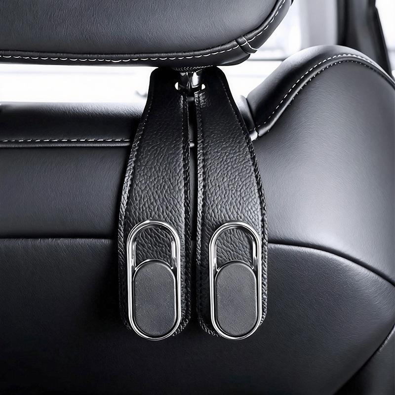 Pvc Leather Car Headrest Hook Conveniently Organizes Car Interior And Provides Stable Hanging Support For Daily Belongings