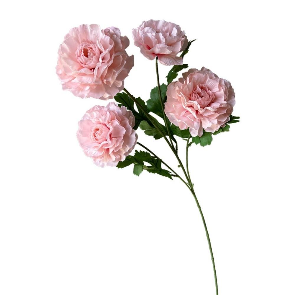 4 Heads Large Peony Artificial Flowers Long Branch Faux Silk Flower Wedding Decoration