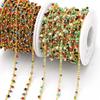 ASJEWELRY 10M/Roll 18K Gold Plated Beads Chain DIY Necklace Bracelets Multicolor Seed Beads Jewelry Chains Making 2408 Cana155