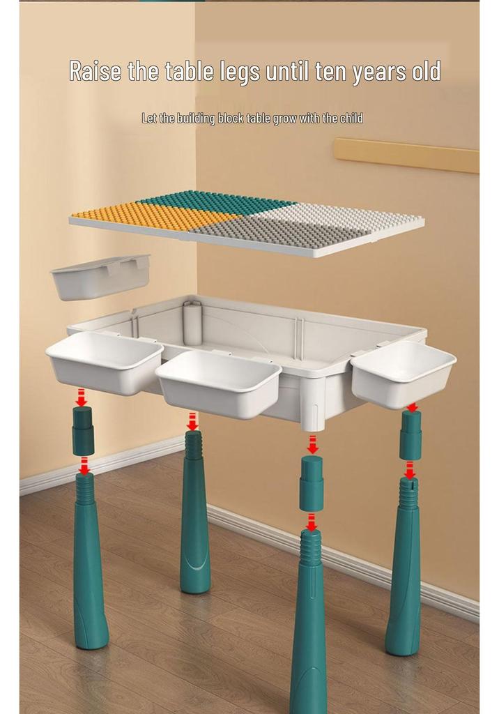 Multifunctional Large Particle Building Block Table for Kids: Educational Toy for Boys, Girls, and Babies