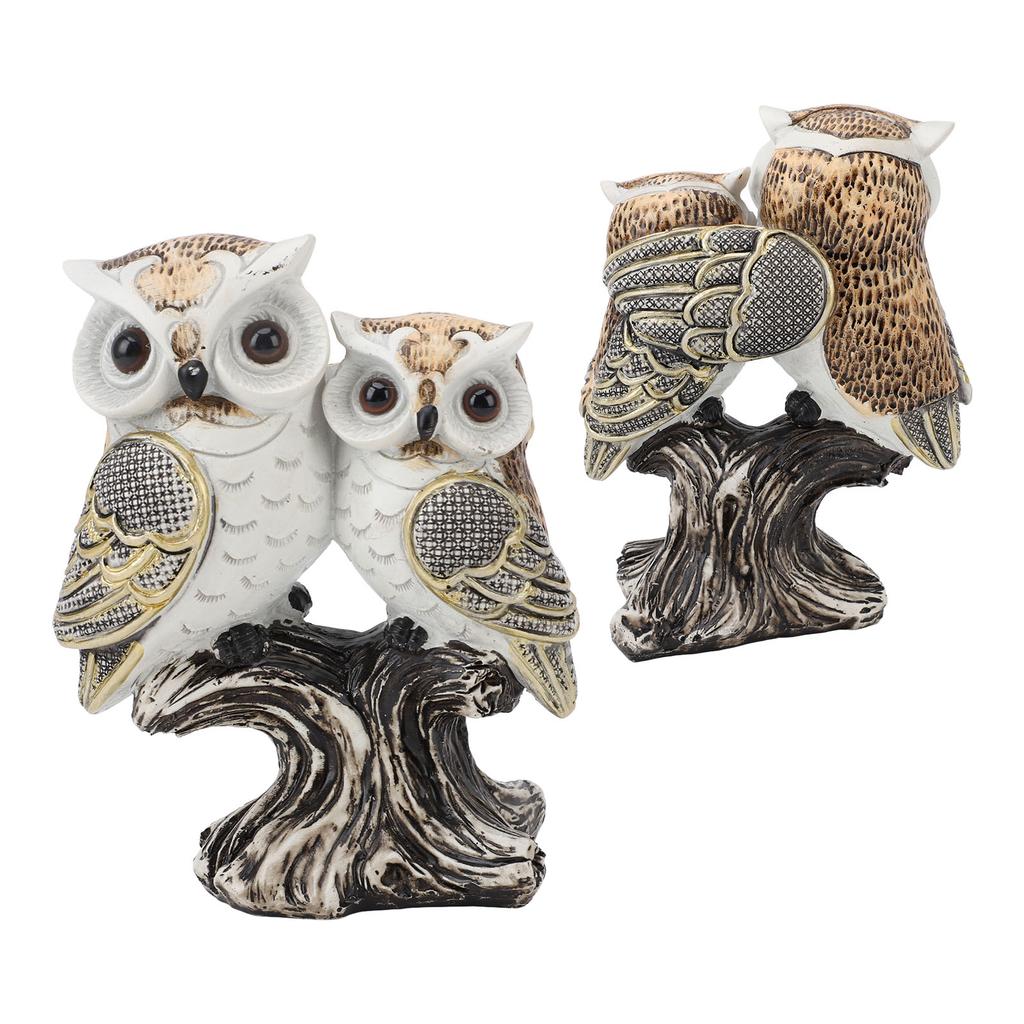 Eulenfigur Harz Lebensecht Künstlerisch Dekorativ Stehende Eulenstatue Ornament für Garten Wohnzimmer