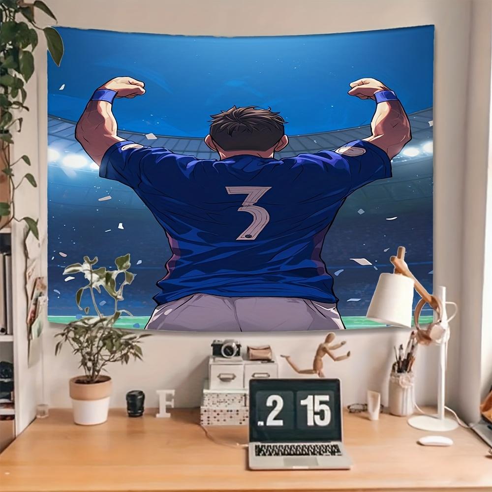 athlete raises both arms high Digital printing polyester wall tapestry suitable for use living rooms bedrooms offices bars party