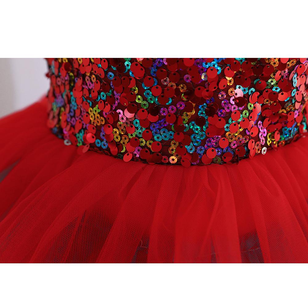 Little Girl's Gown Dresses Colorful Girls Puffy  Melaleuca Contrast Color Sparkling Kids Birthday Dress Elegant Soft Party Dress Ball Gown for Girls