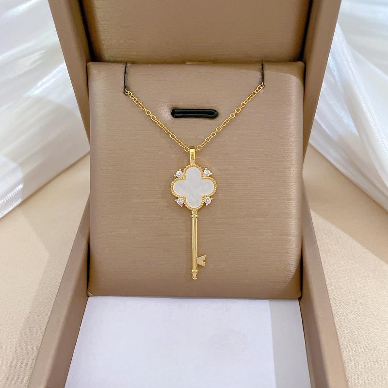 Lucky Necklace Women'S Copper Micro-Inlaid Real Gold Electroplating Simple And Exquisite Clavicle Chain Neck Chain