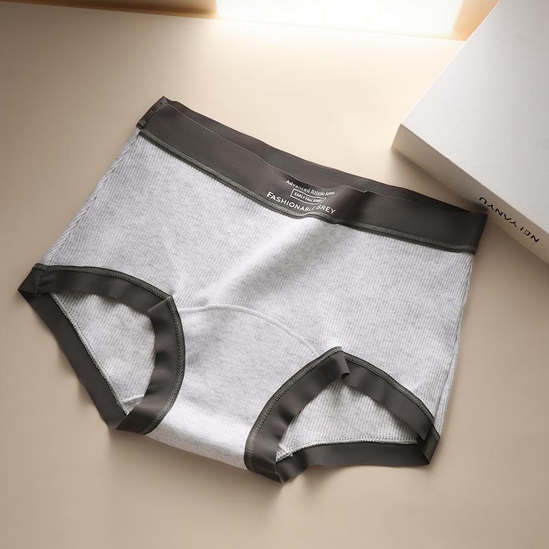 Women s Spring and Summer Dark-patterned Jacquard Pure Cotton 10A Antibacterial Briefs M