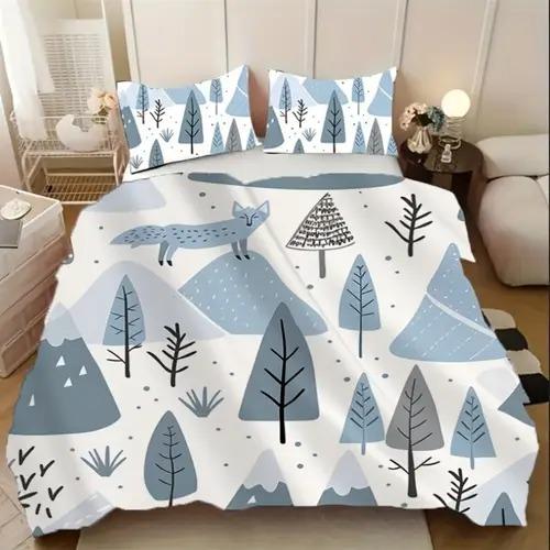 Comforter Snow Mountain Snow Mountain Background Skiing Theme Suitable For Children Kids Adults Warm Breathable