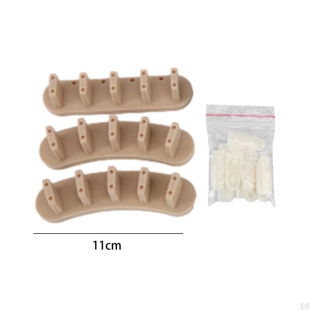 3 Pieces Acrylic Nail Art Display Stand Tips Practice Holder, DIY Training Tools with 10