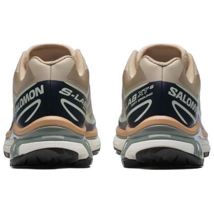 SALOMON XT-6 Komfortabelt Allsidig Overlag Lær Pustende Lavsko Løpesko Unisex Løpesko Khaki Svart 477374
