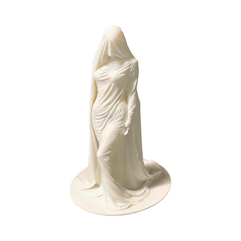 

1Pcs 3D Printed White Dress Ghost Sculpture Model Ornament Funny Ghost Statue Halloween Indoor And Outdoor Decoration