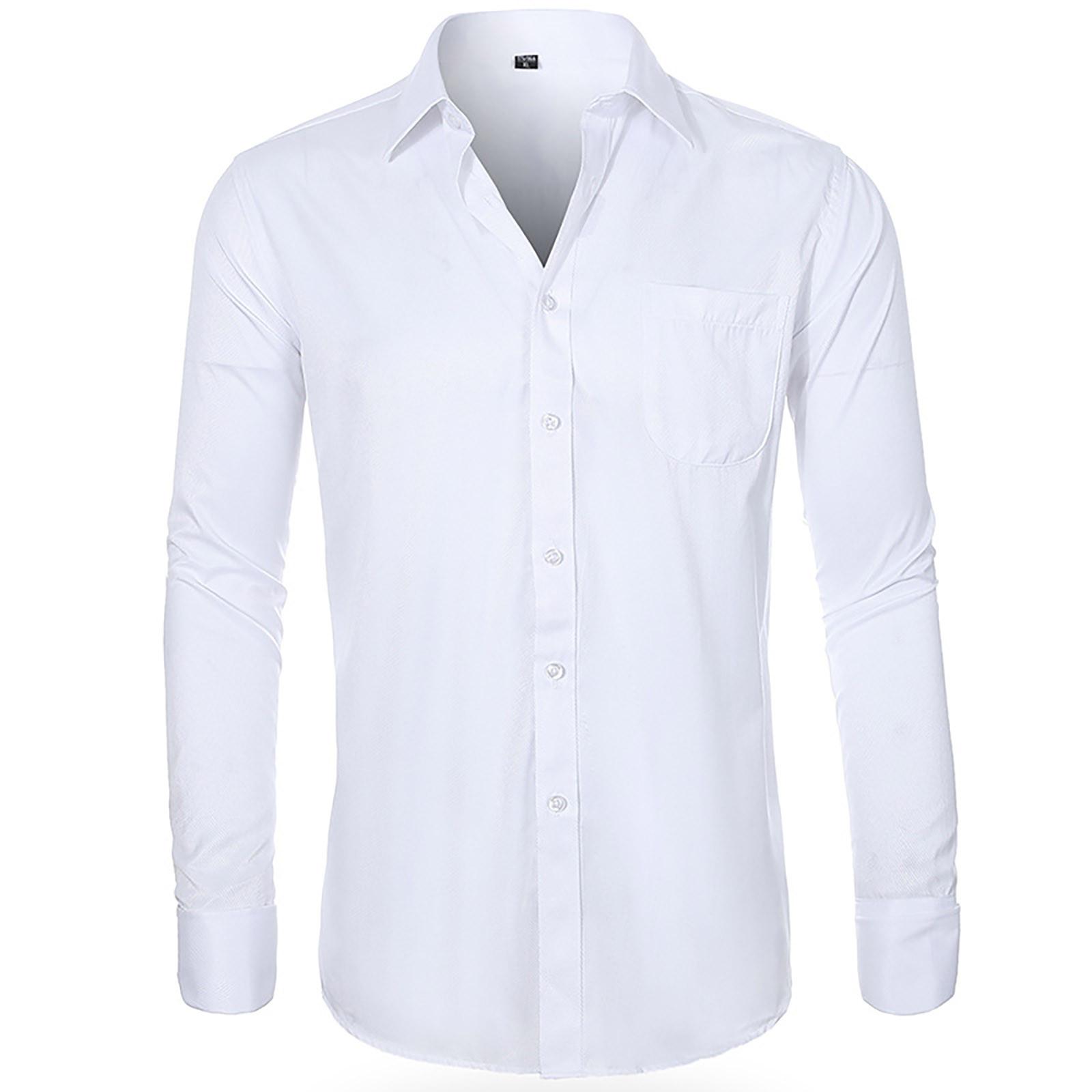 

Мужская весенняя рубашка с лацканами, длинным рукавом, в стиле business casual XXXXXL белый