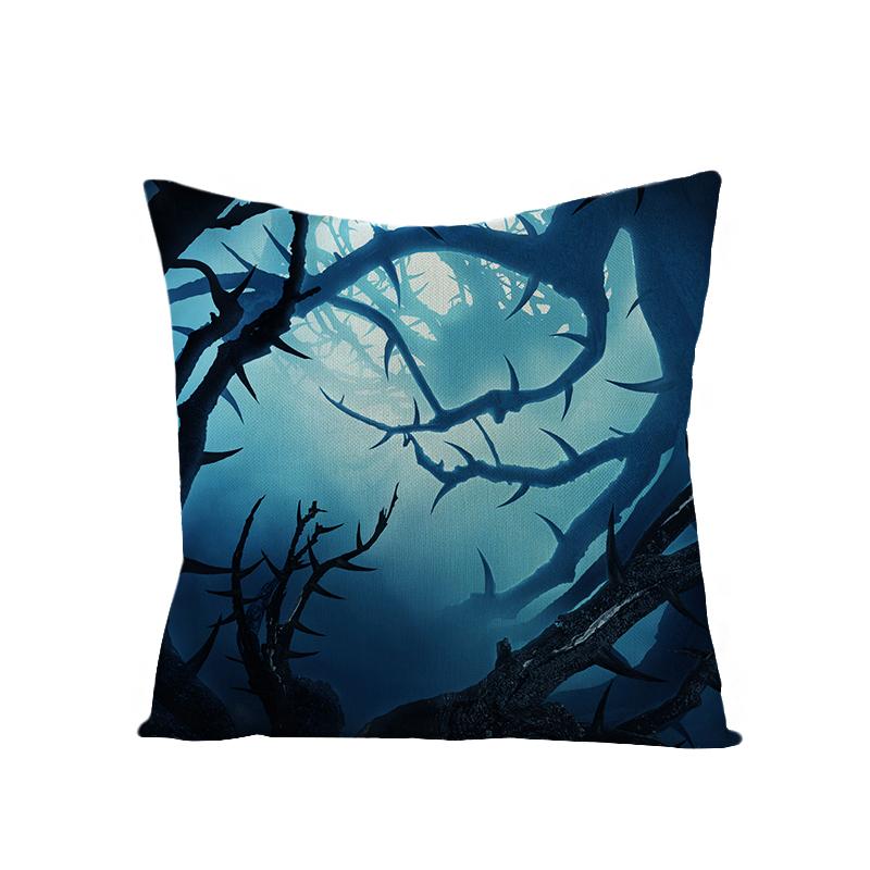 Old Castle Dragon Boat Moon Pumpkin Cushion Cover Horror Pattern Sofa Throw Pillows Living Room Halloween Decorative Pillowcase