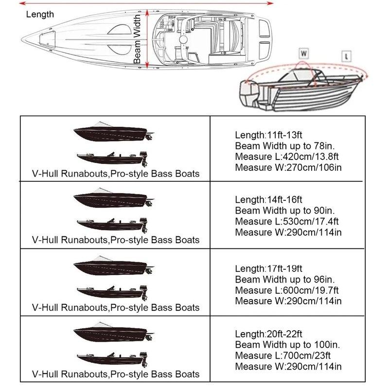 Bootsabdeckung, Yacht-Außenschutz, wasserdicht, Bootsabdeckung, Stoff, bruchsicher, reißfest, silberfarben, reflektierend, 11–22 Fuß