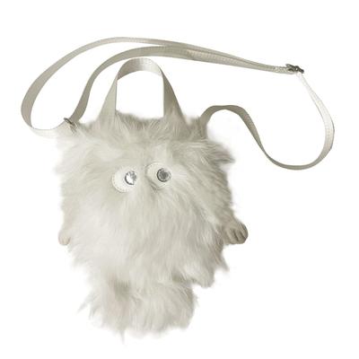 1253 Geantă mini de umăr verticală cu motiv animal din blană artificială, model criptat B, EU BR, 2 direcții [Rootote] (03 Ningen)