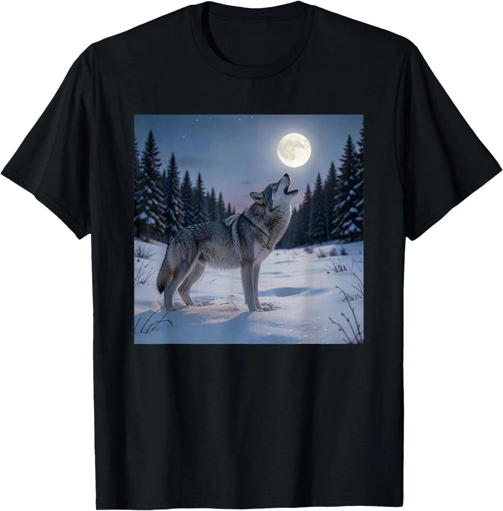 Lone Wolf Howling at the Moon T-Shirt