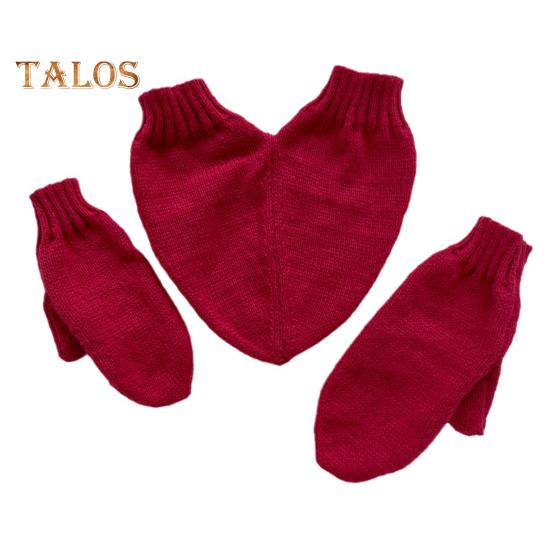 

1 комплект теплых вязаных шерстяных перчаток для пары, толстый мягкий материал, варежки с сердечками для ежедневного ношения на открытом воздухе с любимыми красный