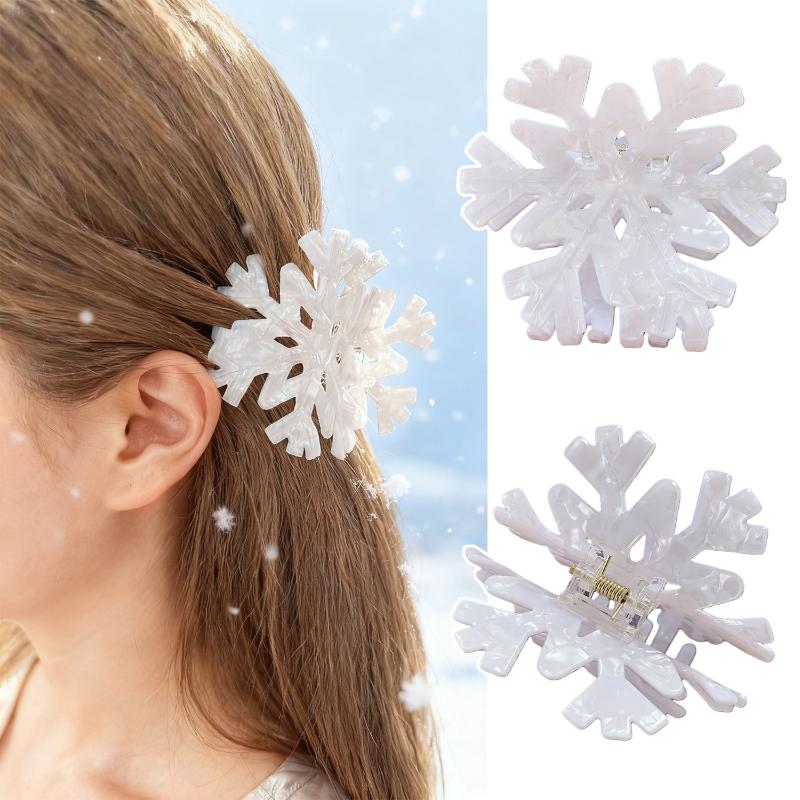 1/3pcs NEW Christmas Snowflake Acrylic Hair Claw Winter Romantic Snowflake Hair Claw Clips For Women Girls Hair Accessories