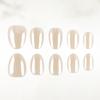 Confezione da 32 Unghie Finte Ovale Corte Colore Nudo Crema Materiale ABS Galvanizzato Unghie Press-On Eleganti e Resistenti