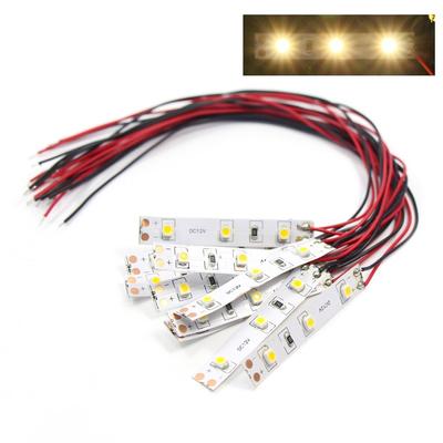 Bande Lumineuse LED Flexible Blanc Chaud pour Diorama Bande LED 50mm 12V Décoration, (Paquet de 10), Câblé,