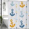 Cartoon Anchor Shower Curtain, Bathroom Decorative Shower Curtain, Waterproof Shower Curtain with Hooks