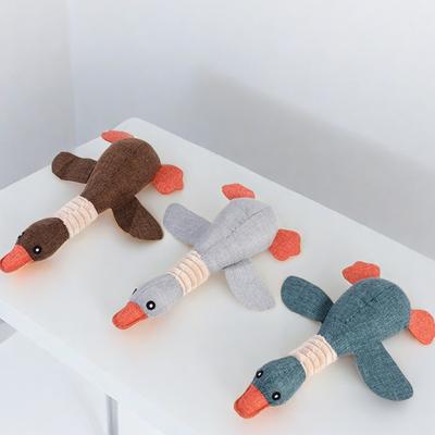 1Pcs Goose Dog Toy Cat Toy Pet Toy Double Color Goose Tough Bite Chew Plush Sound Toy Plush Toy Pet Supplies