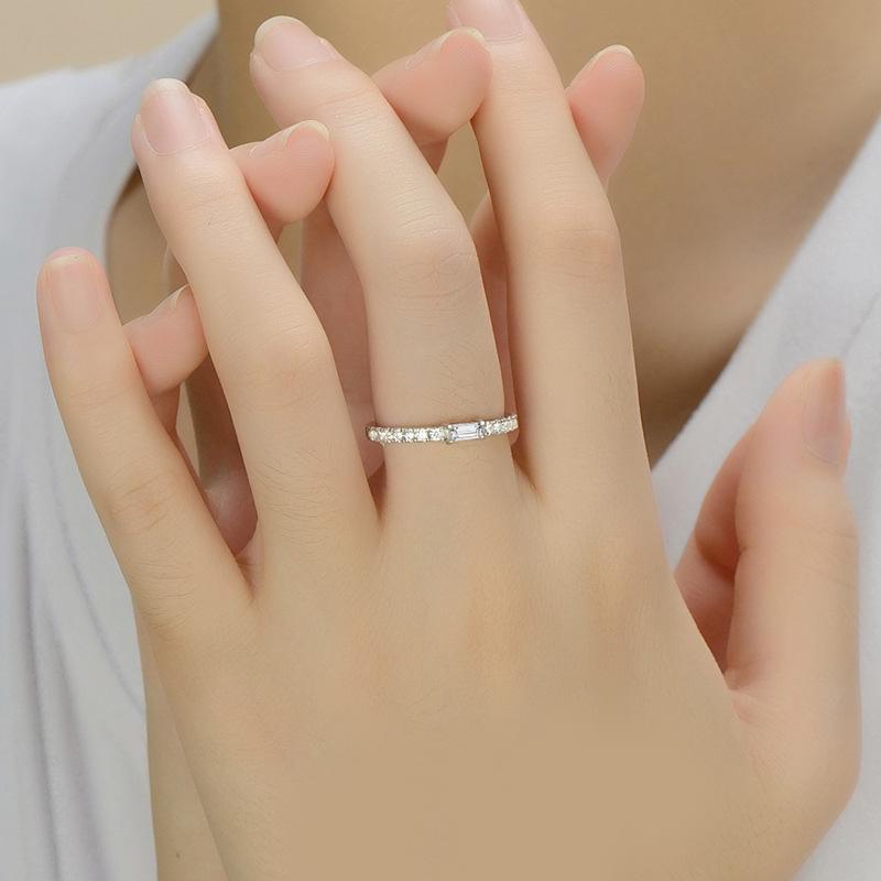 Tancise Classic 925 Sterling Silver Zirkónový prsteň Dámske šperky Svadobný darček na párty