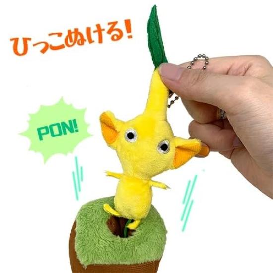 Pikmin Pull-Out Plush Toy Mascot Official Merchandise with Toy Diamond, Size 13cm (Set of 3)