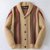 Men's American Style Jacquard Sweater, Thick Autumn/Winter Cardigan, Wool Knit Coat