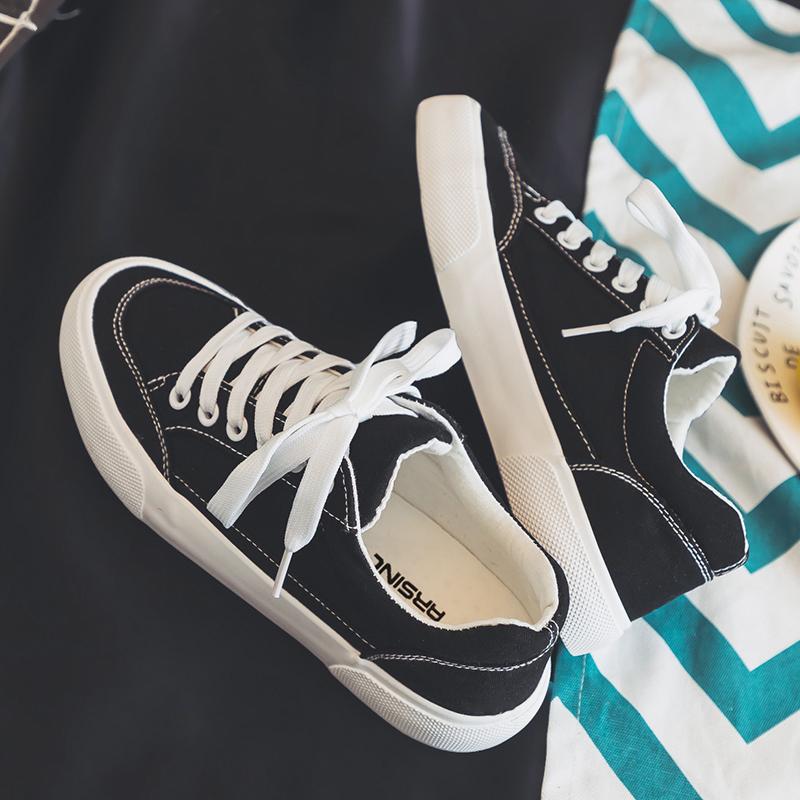 Versatile low-top canvas trendy men's shoes casual sports board shoes 2025 new spring trendy shoes men's black cloth shoes