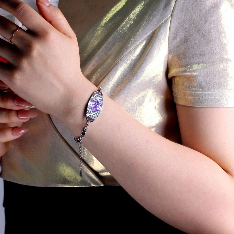 Stilvolles und Stabiles Verstellbares Symbolarmband Gefertigt aus Kupfer mit Zirkon für Gesundheitssicherheit