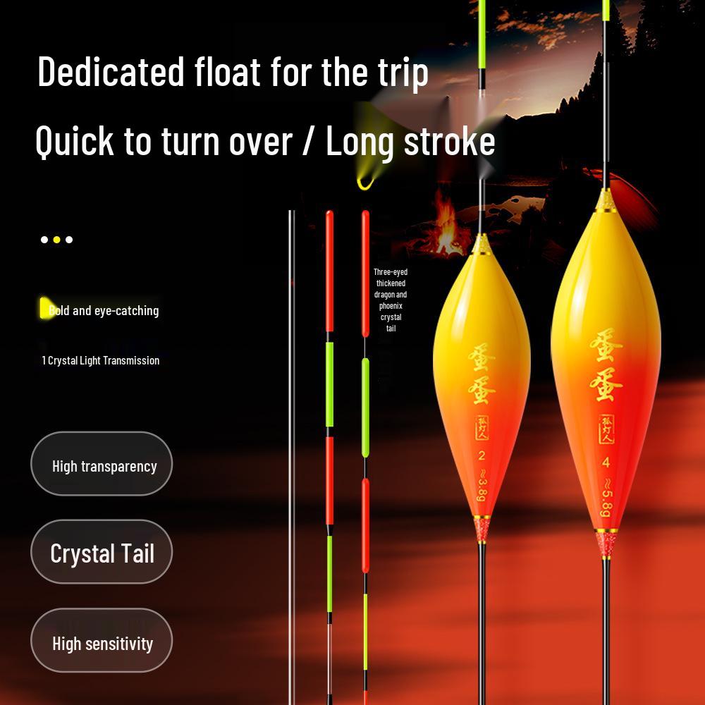 Windproof, Wave-Resistant Crystal Tail Fishing Float for Grass and Crucian Carp - Anti-Drift Design