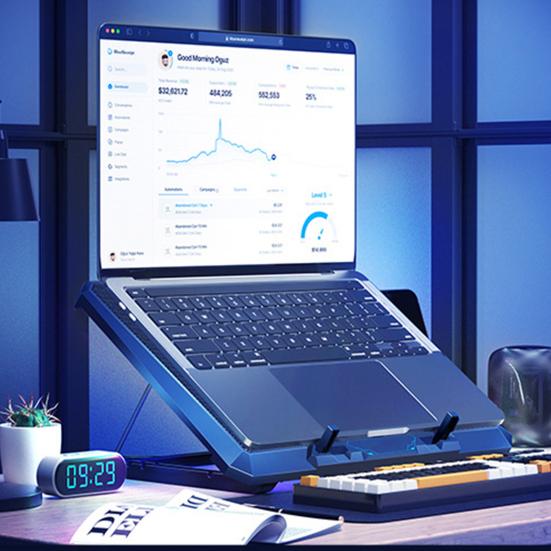 Laptop Cooling Pad with 8 Cooling Fans Height Adjustable Strong Airflow Low Noise USB Powered Laptop Cooler Stand Notebook Cooler