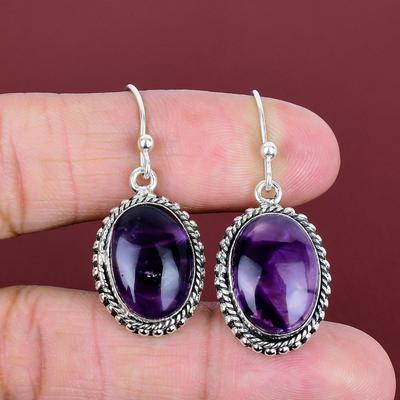 Star Amethyst Earrings Gemstone Earring 925 Sterling Silver Earring Handmade Earrings Vintage Design Jewelry Gifts for Mom Brand New Earring