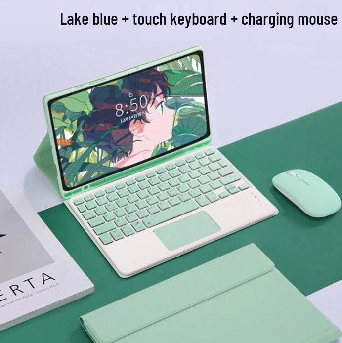 Bluetooth Touch Keyboard for Samsung Tab S9/S10/S7 FE Plus 12.4-inch & S6 Lite Protective Case