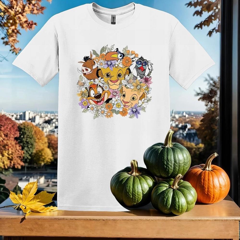 Floral Lion King Shirt,   Men Women Unisex Tshirt Unisex T-Shirt XL