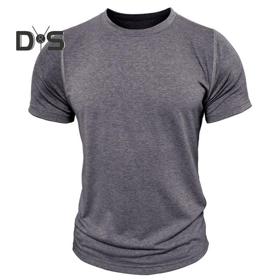 Tricou cu gât rotund pentru bărbați, bumbac, culoare uni, mânecă scurtă, tricou de bază, pulover, tricou casual pentru sport, sală de gimnastică, călătorii, purtare zilnică