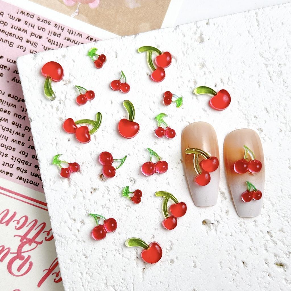 Cartone Animato Unghie Artistiche Fai da Te Ciliegie Resina Accessori Frutta Mollette Capelli Orecchini Accessori Unghie Artistiche Ingrosso