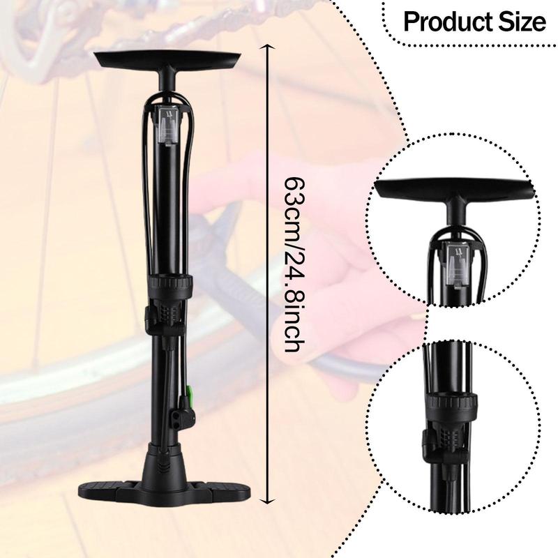 High Pressure Bikes Hand Pump 160 PSI Mini Bike Tire Inflator Portable Foot Air Pump for Fast Tire Inflation