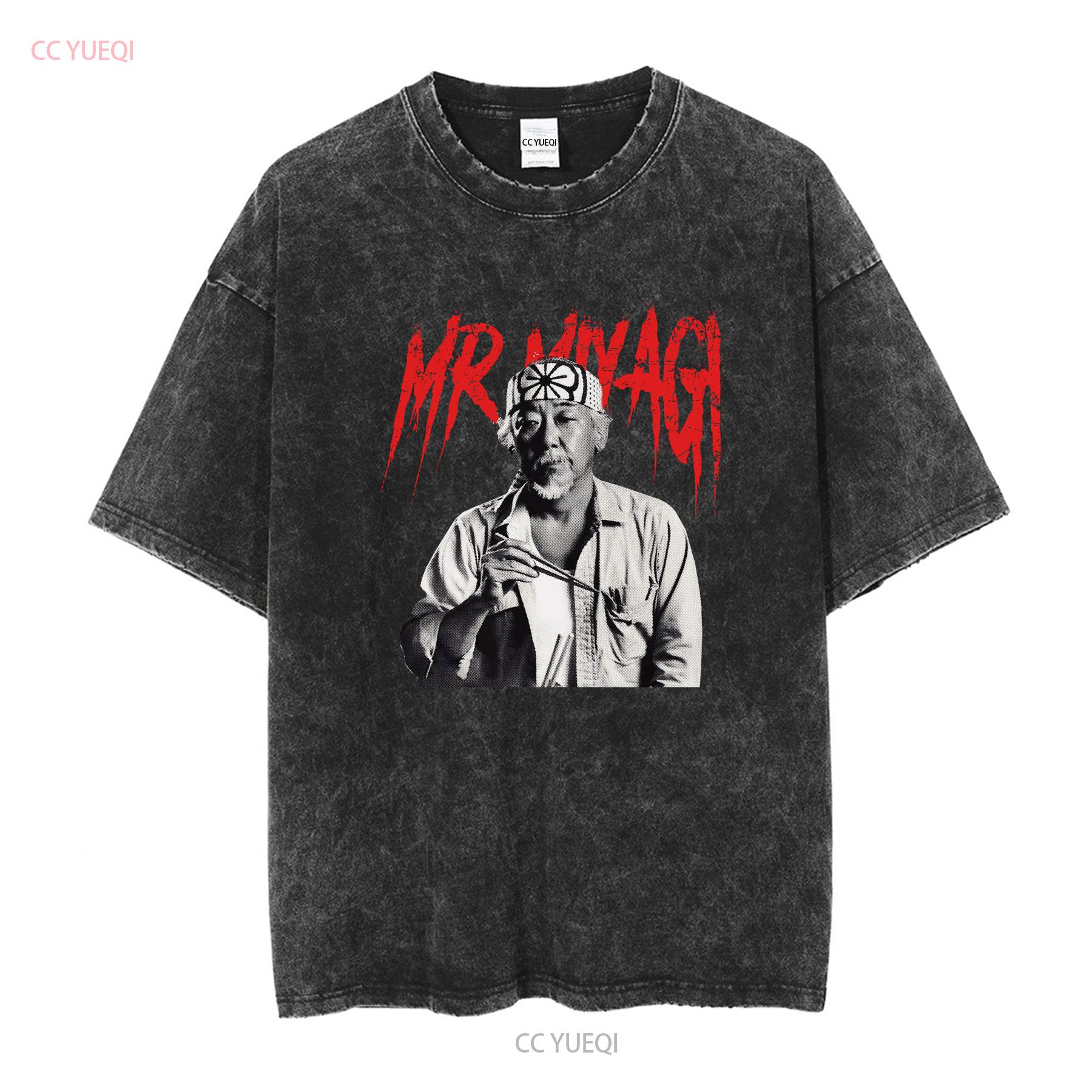 Mr Miyagi Klassisches T-Shirt Vintage Gewaschen Herren Designer Kleidung Stilvolle Streetwear Unisex Grafik Oberteil Für Den Alltag Lässig 2XL black