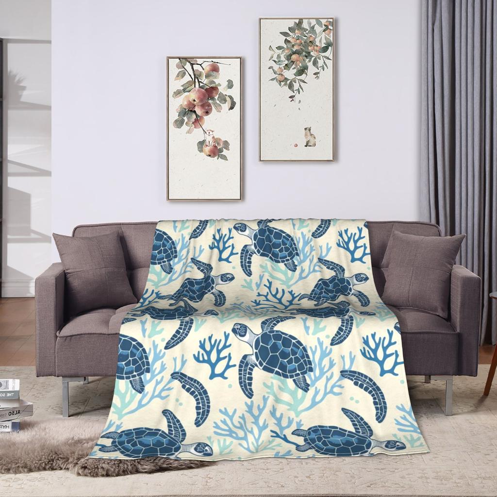 Meeresschildkröte Weiche Gemütliche Decke Muster Flugzeug Reise Überwurfdecke Heimdekoration Flanell Bettdecke Sofa Bettbezug