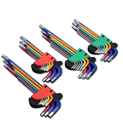 1 set de chei hexagonale Set chei hexagonale L pentru șuruburi hexagonale 9 buc. Set chei hexagonale cu braț lung de la 1,5 mm până la 10 mm, scule de mână pentru repararea bicicletei