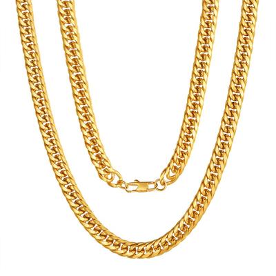 Kihei Necklace Chain Gold 316L Surgical Stainless Steel 9mm 70cm Double Kihei Accessory [ChainsPro] Men's