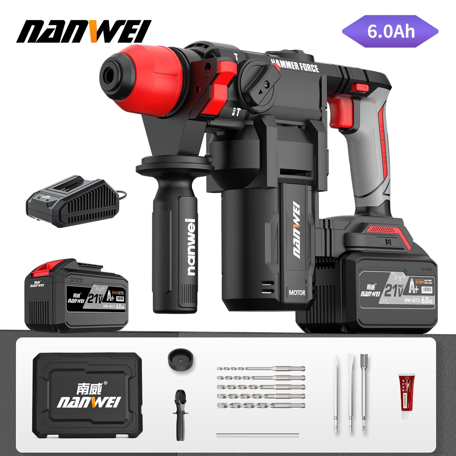 

NANWEI Электрический молоток 820 Вт 1100 об/мин 6.0ahx2