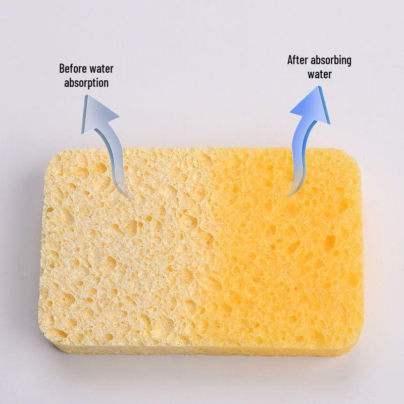 Natural Wood Pulp Cotton Scouring Sponge: Absorbent Magic Eraser for Kitchen and Dish Cleaning