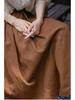 Women's Retro Cotton-Linen Elastic Waist Pleated Skirt - Summer 2023